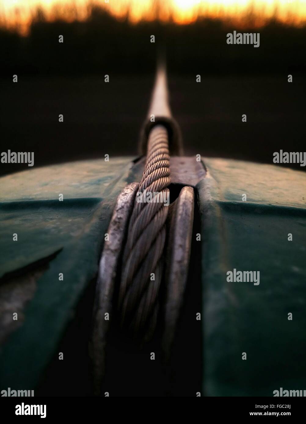 CloseUp Of Pulley Rope Stock Photo Alamy