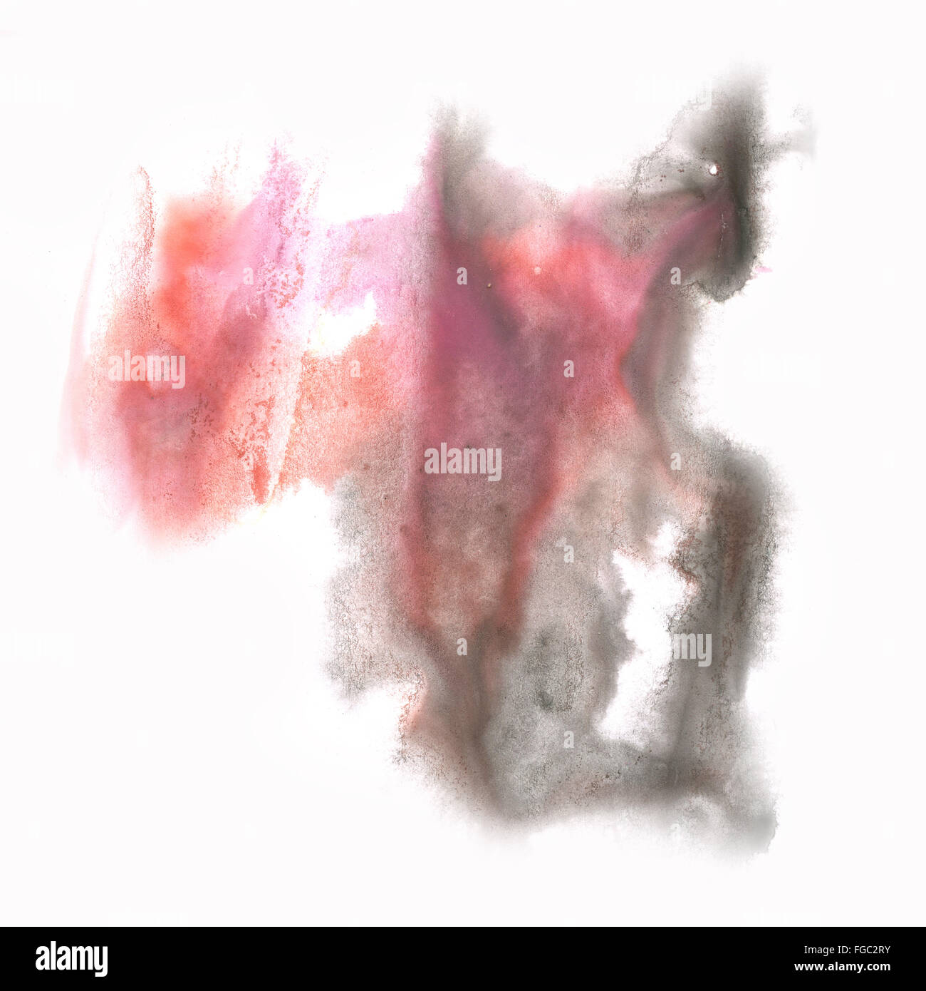 Abstract Splash Watercolor Ink Red Black Blot Watercolour Isolated