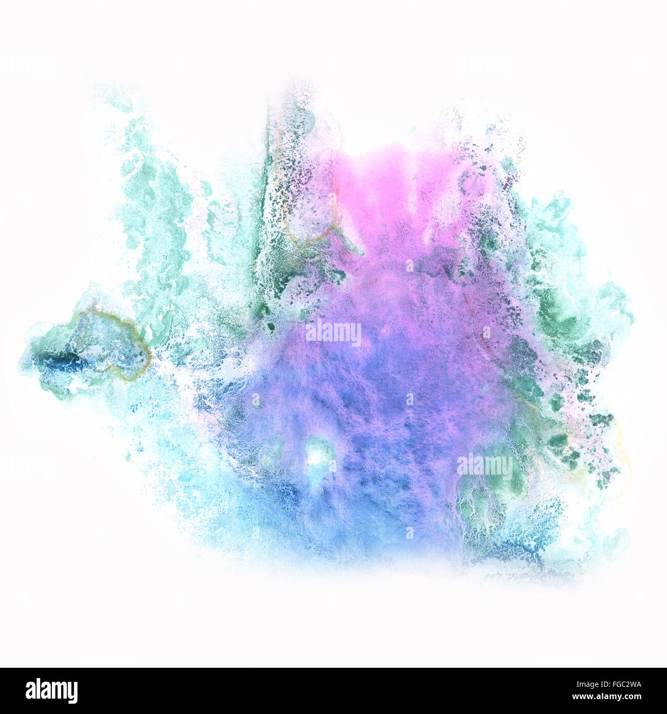 ink splash abstract blue purple watercolor blot watercolour isolated ...