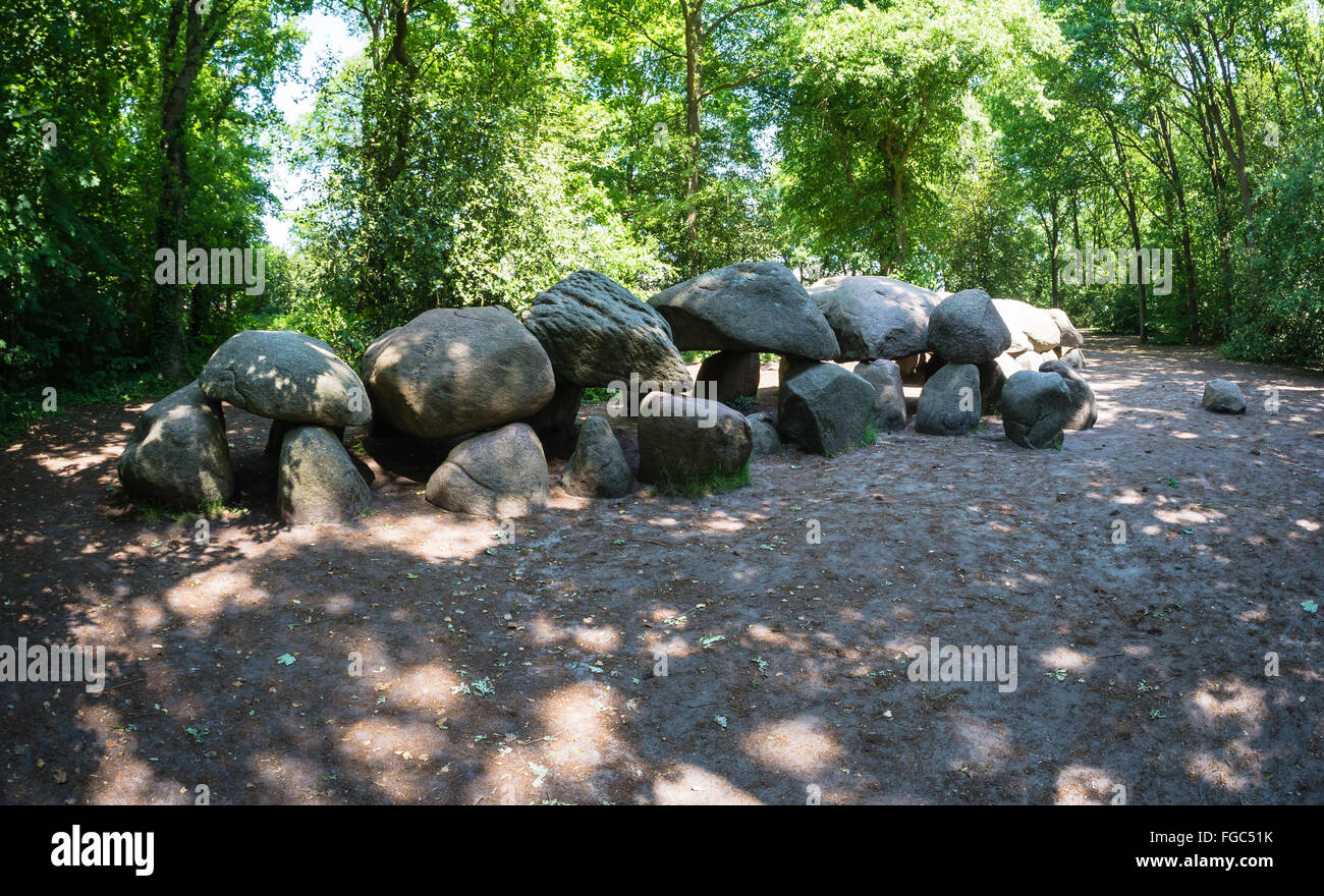 Prehistoric dolmen in The Netherlands Stock Photo