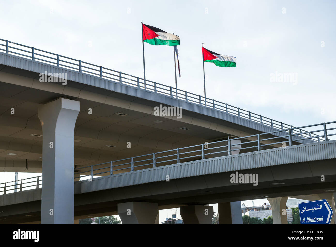 Jordan flags in Amman Stock Photo Alamy