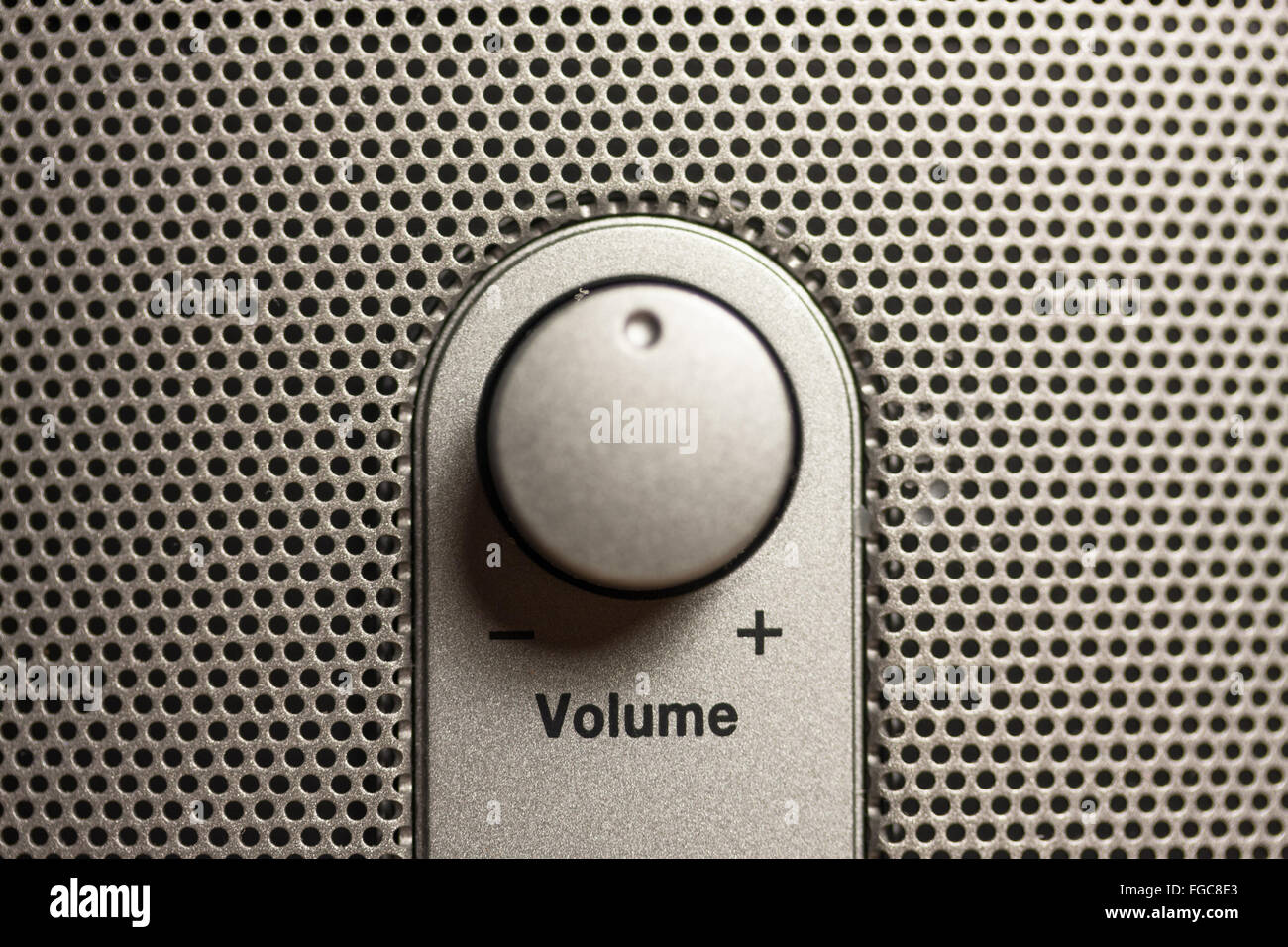 Volume Button on speakers Stock Photo