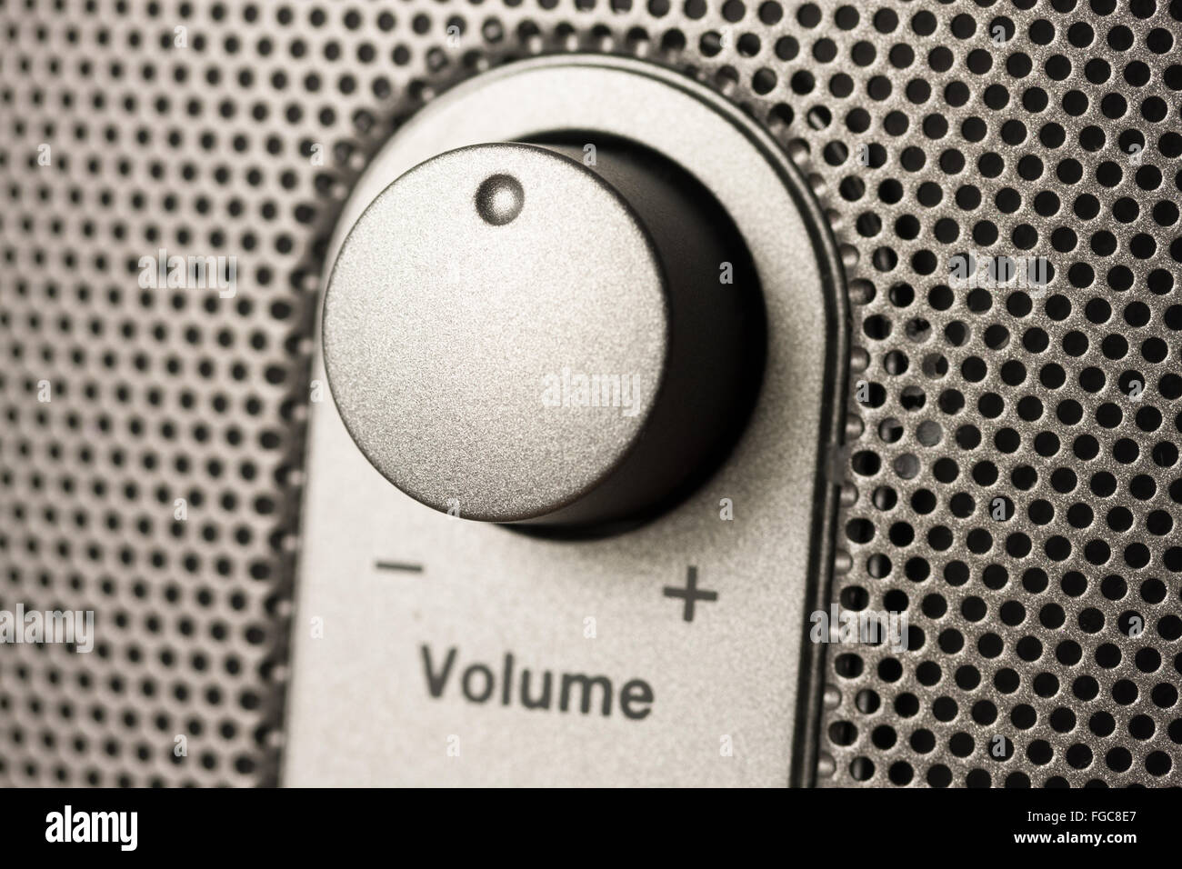 Volume button on speakers Stock Photo