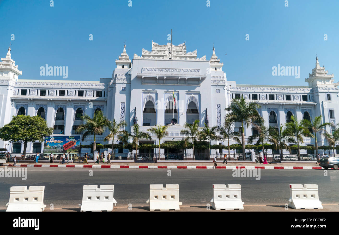 Yangon City Hall in Yangon (Rangoon), the former capital of the Republic of the Union of Myanmar (Burma). Stock Photo