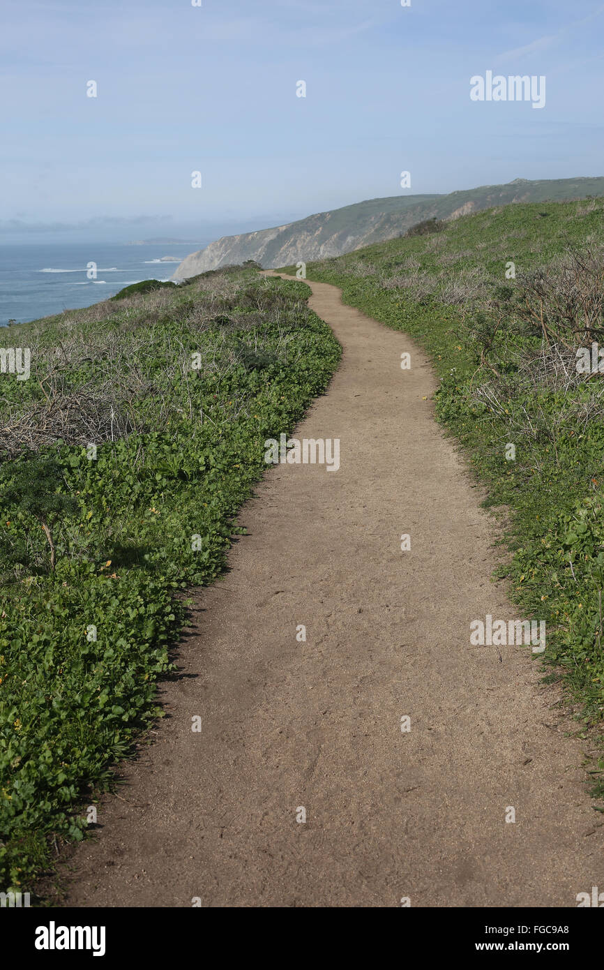 The Tomales Point hiking trail at Point Reyes National Seashore in