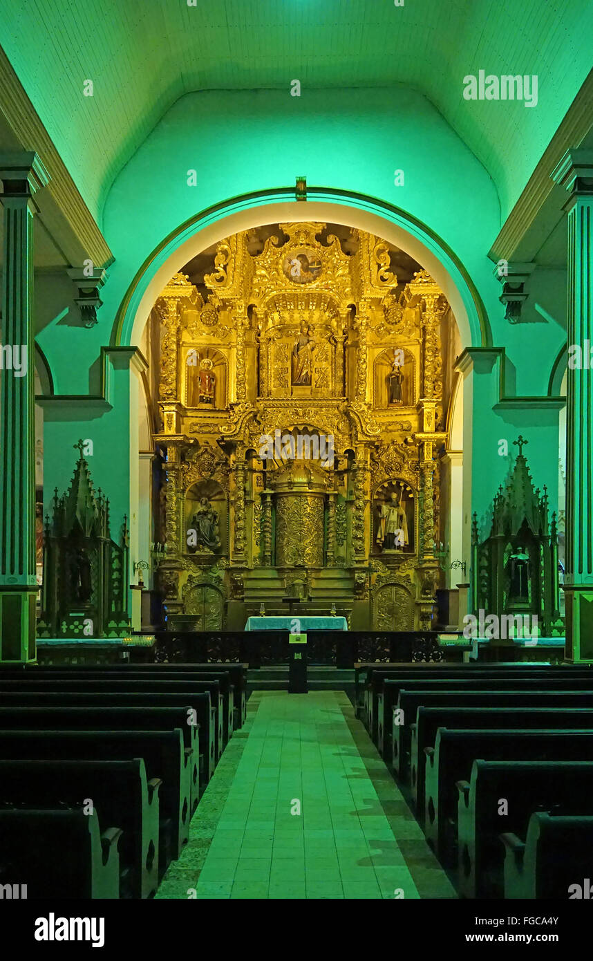 Church of the golden altar.Church of San José.Casco Viejo in Panamá city Panamá Stock Photo