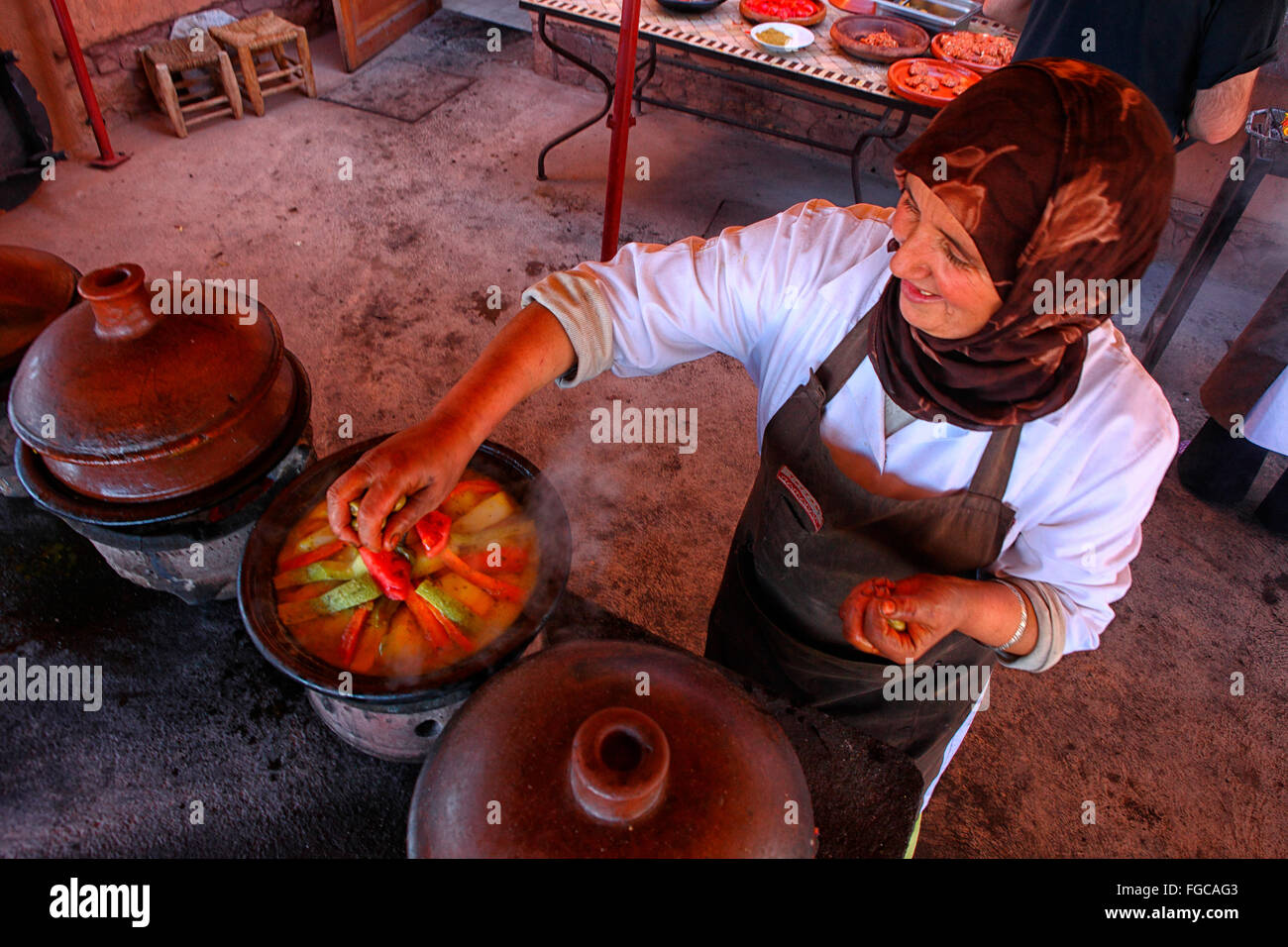 Couscous is a food of the Maghreb of Berber orig th is a traditial food  Morocco. Couscous csists of spherical granules which Stock Photo