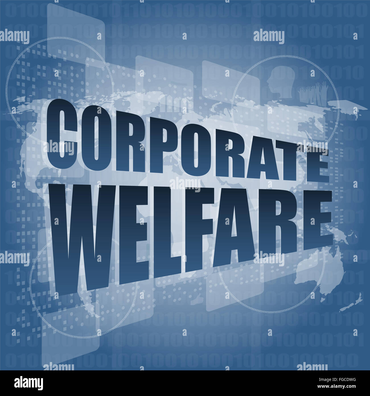 corporate welfare word on business digital screen Stock Photo