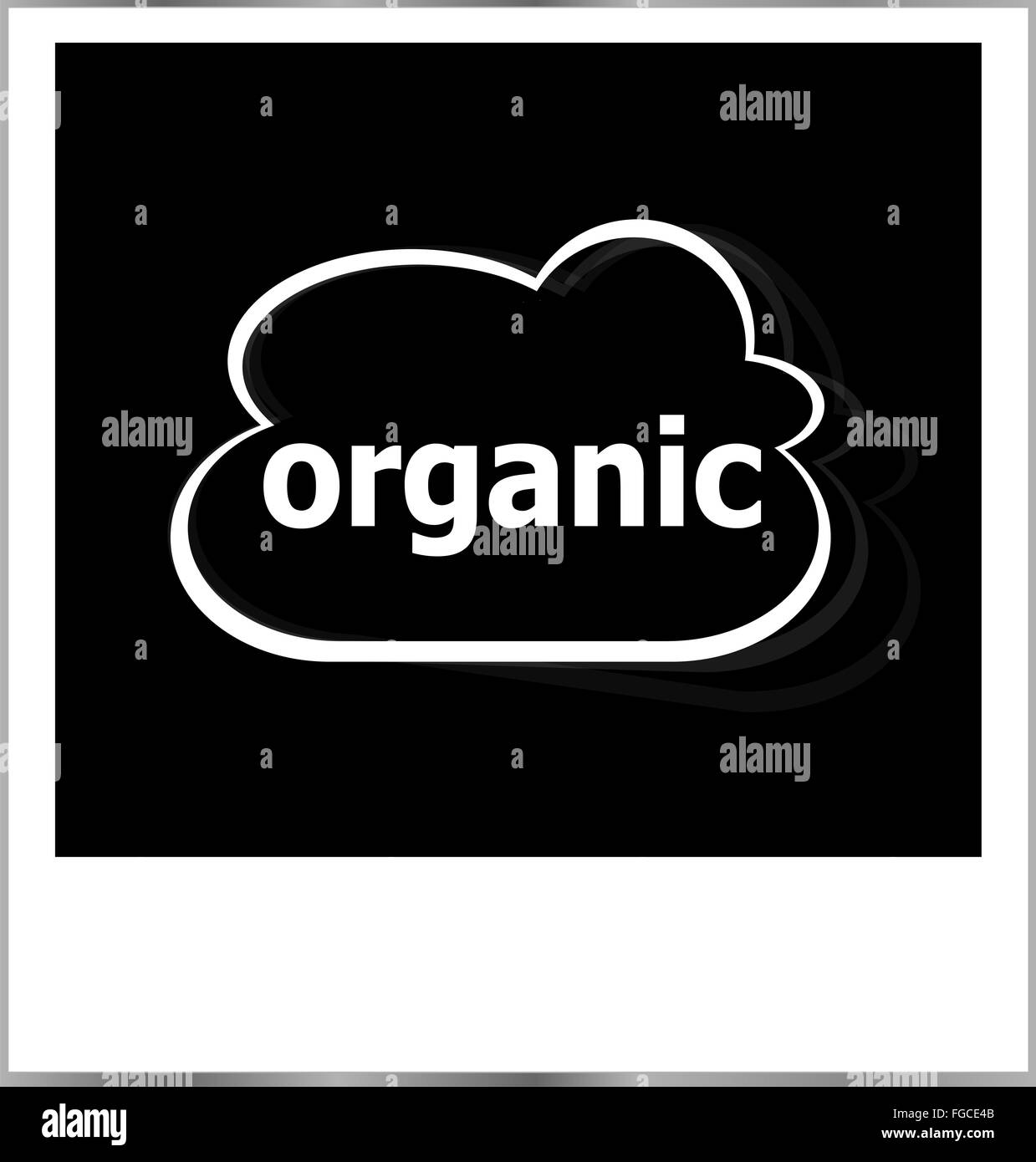 organic word business concept, photo frame isolated on white Stock Photo