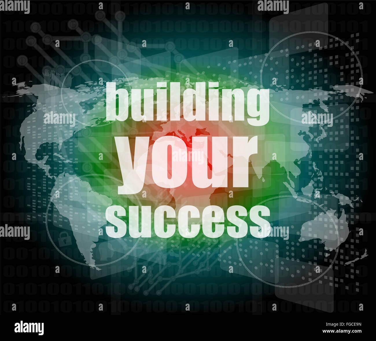 building your success - digital touch screen interface Stock Photo - Alamy