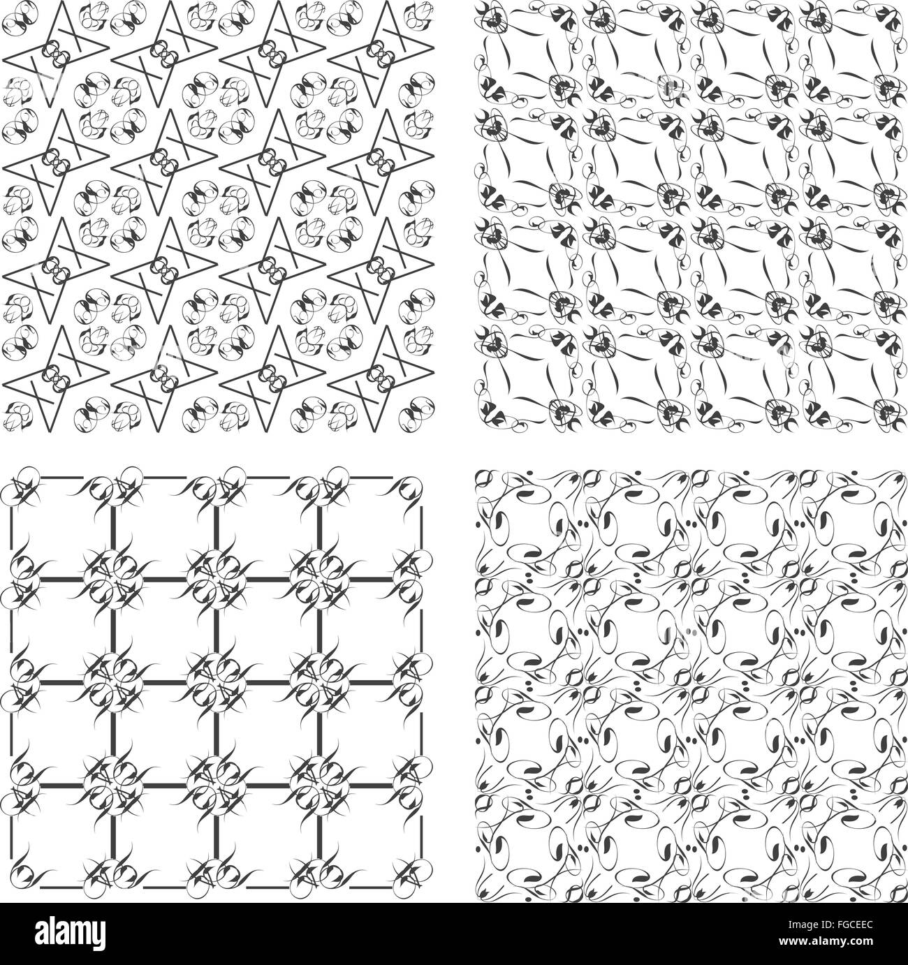 seamless patterns set Stock Photo