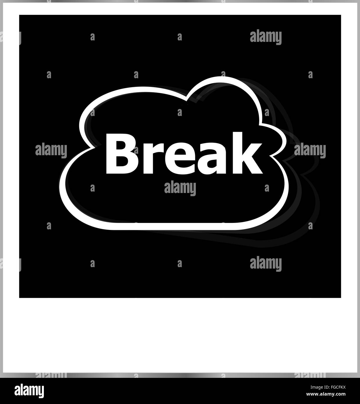 photo frame with break word, business concept Stock Photo Alamy