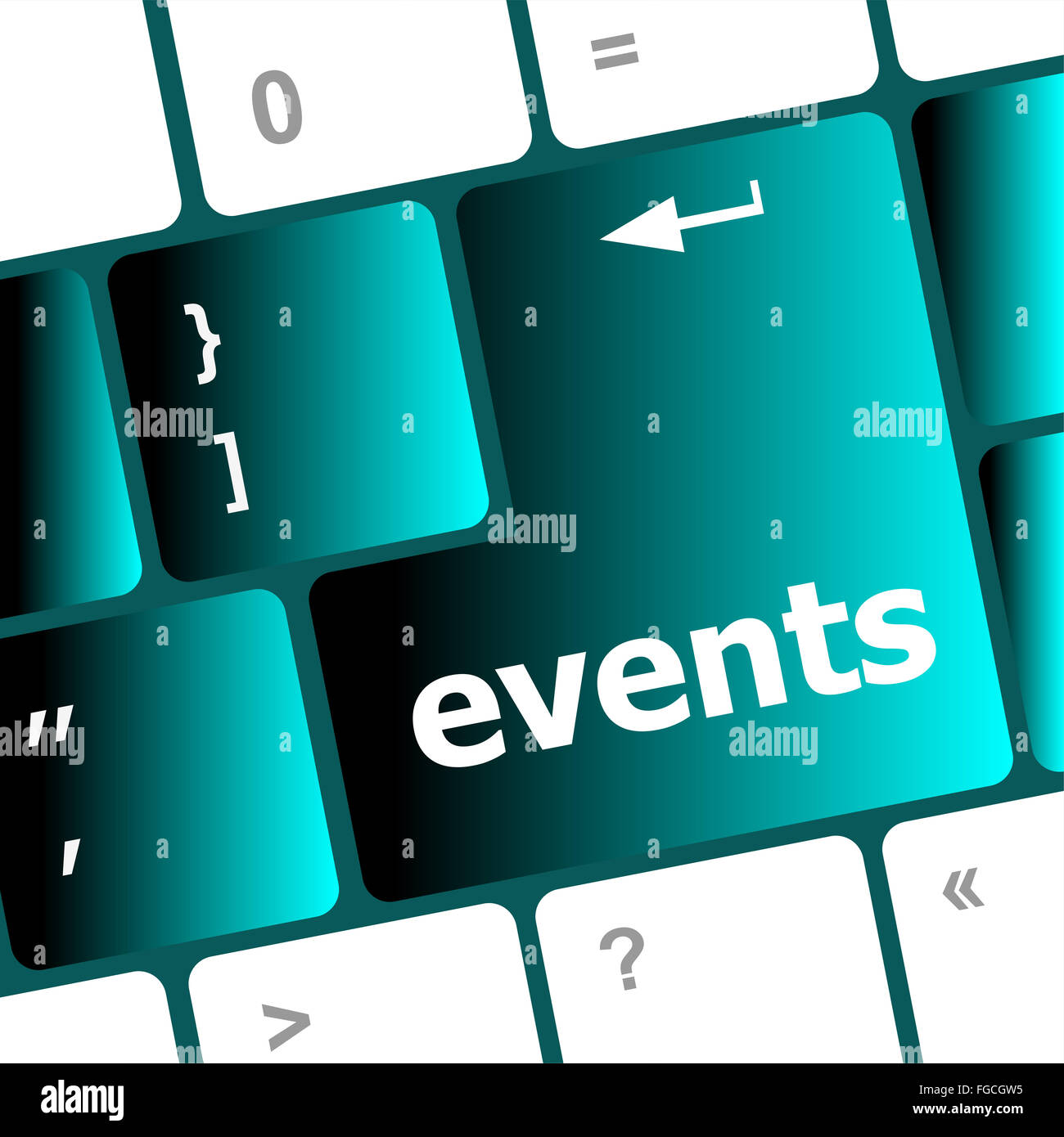 events button on the keyboard - holiday concept Stock Photo - Alamy