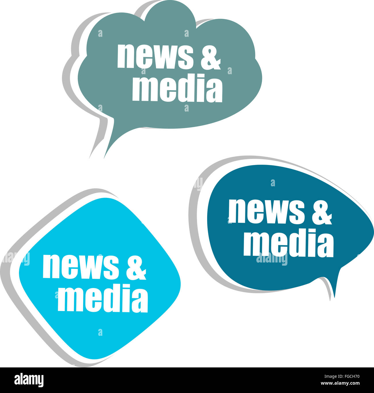 news and media. Set of stickers, labels, tags. Template for infographics Stock Photo Alamy