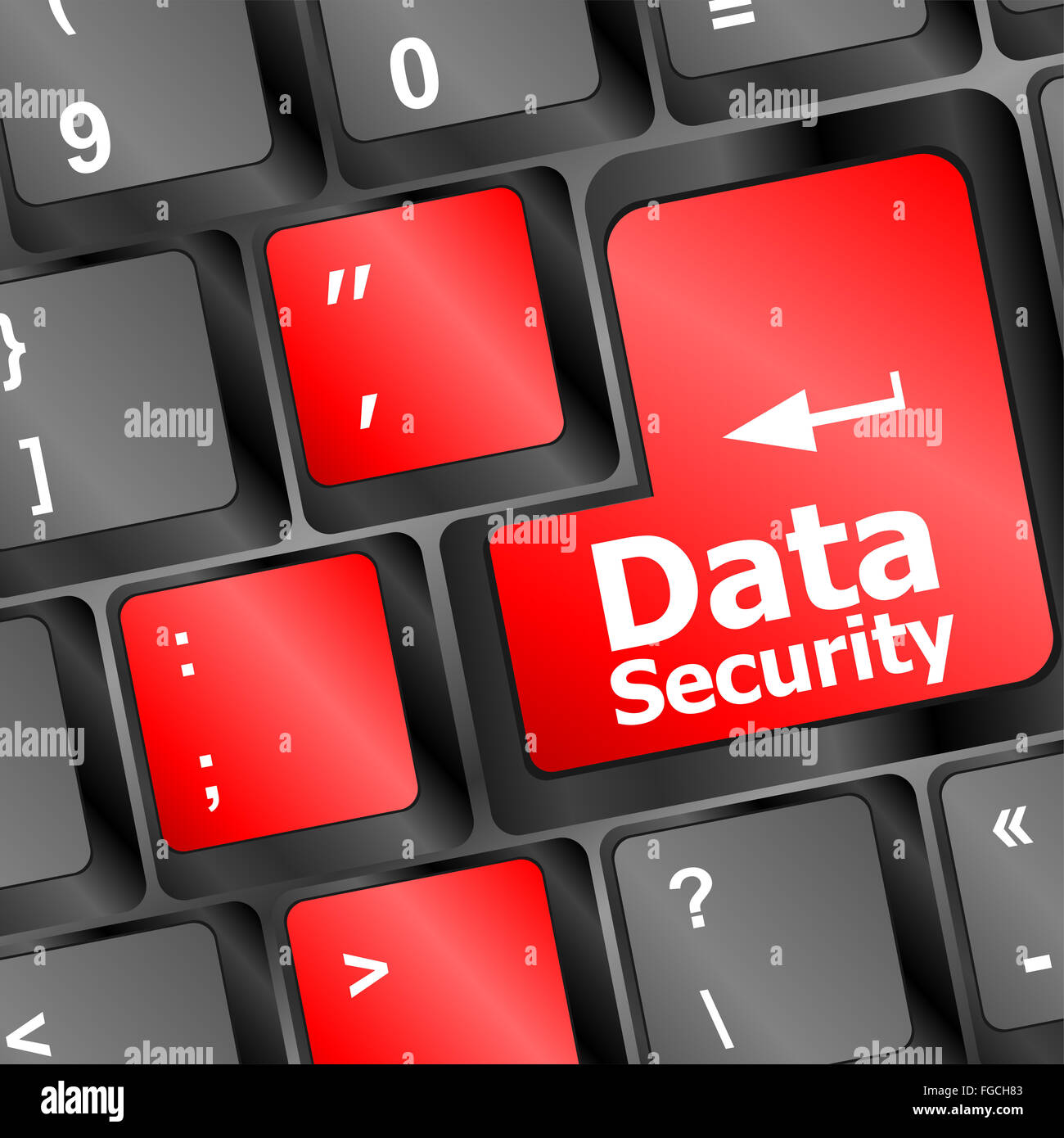 data security word with icon on keyboard button Stock Photo