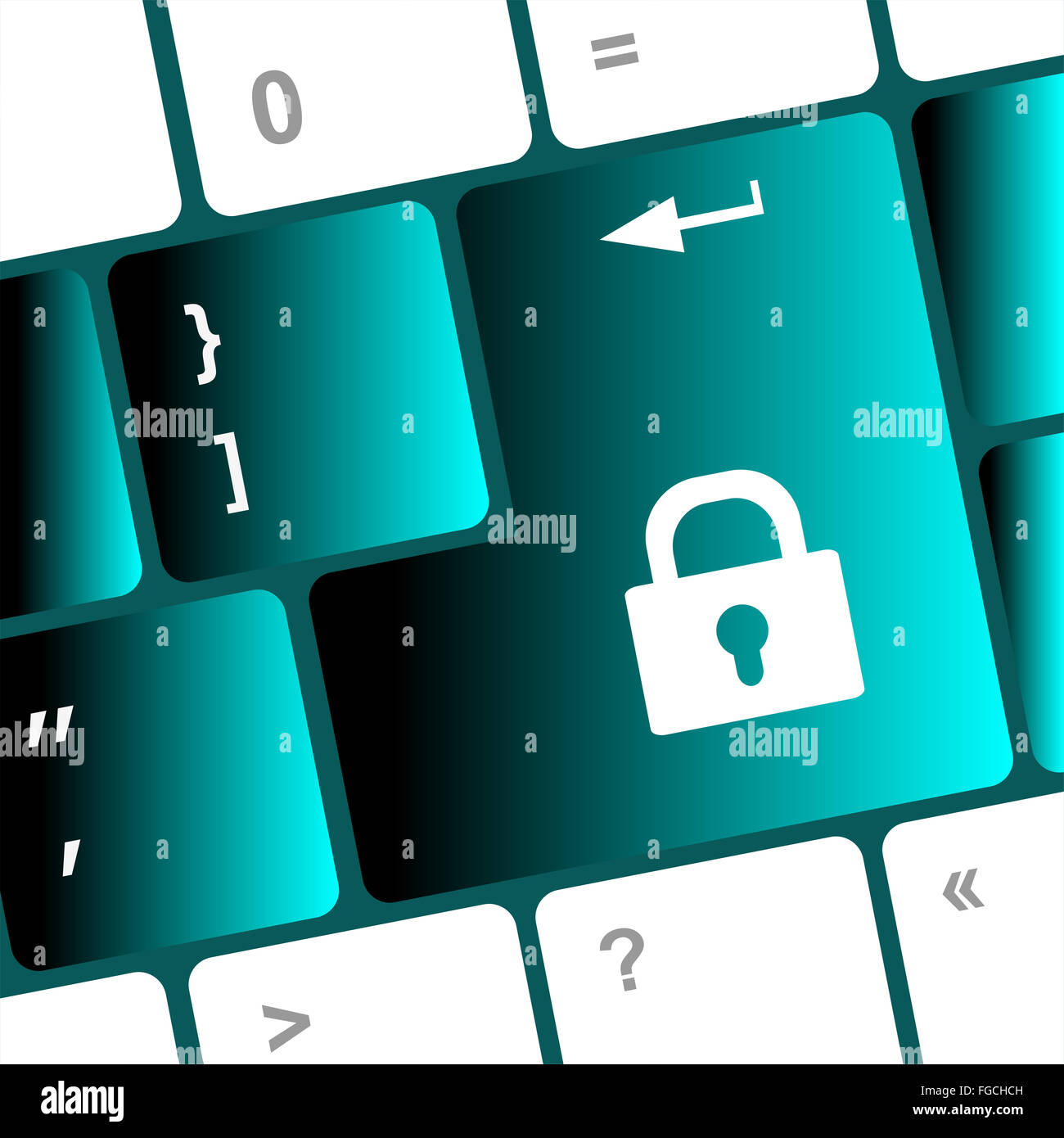 Lock button on the keyboard key Stock Photo - Alamy