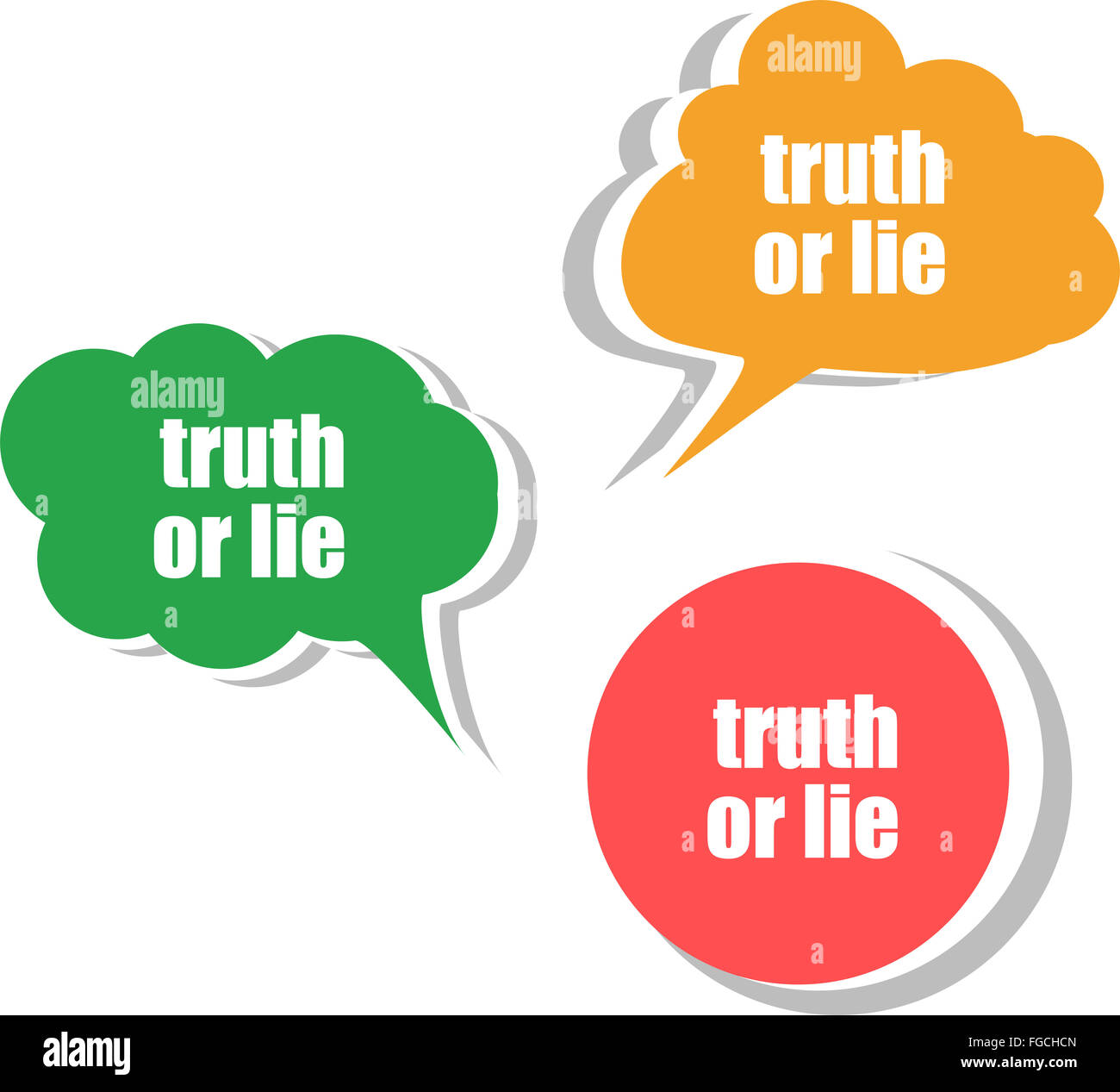 truth or lie. Set of stickers, labels, tags. Template for infographics