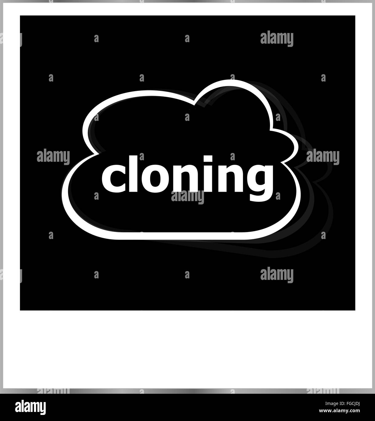 Cloning word cloud concept Black and White Stock Photos & Images - Alamy