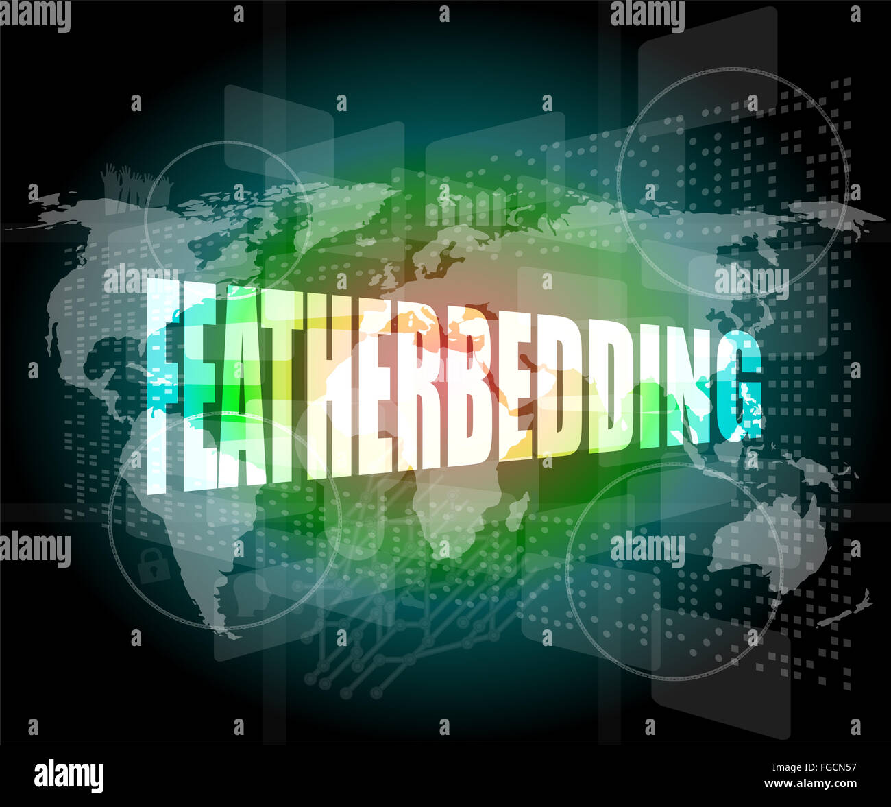 featherbedding, interface hi technology, touch screen Stock Photo Alamy