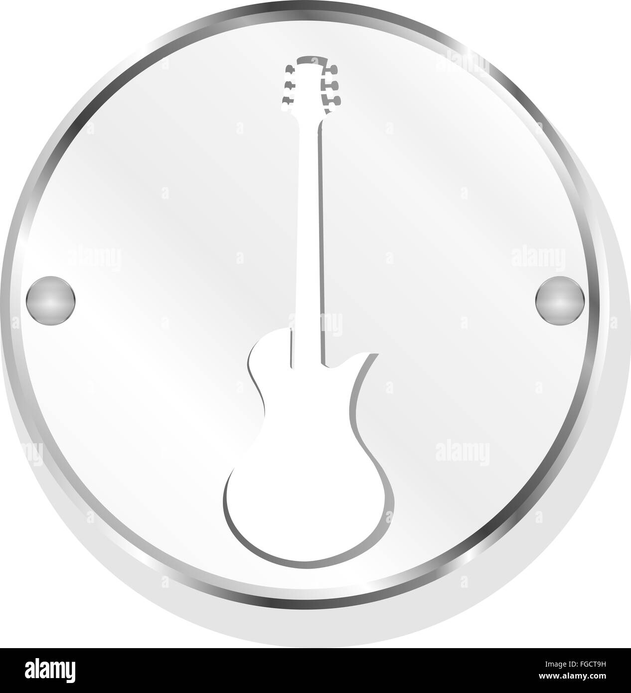 electric guitar icon button isolated on white Stock Photo