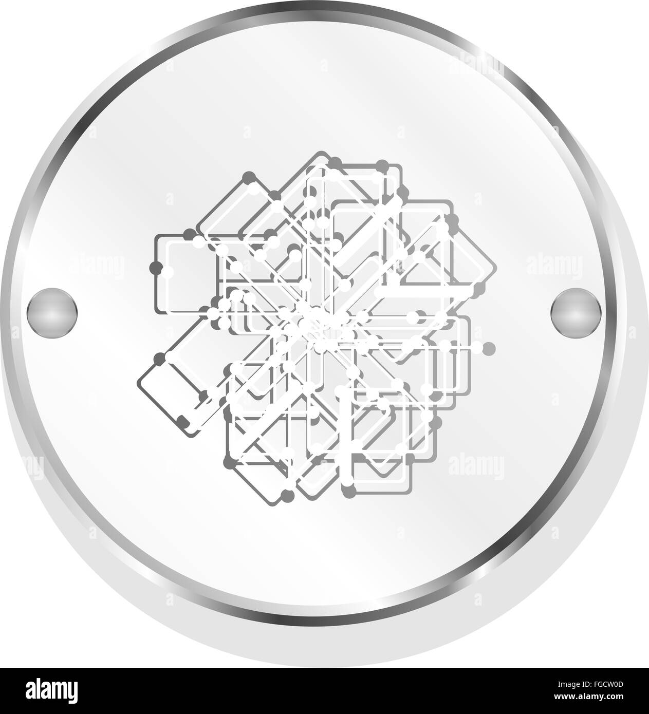 infographics element with a map of the city or metro, web icon Stock Photo