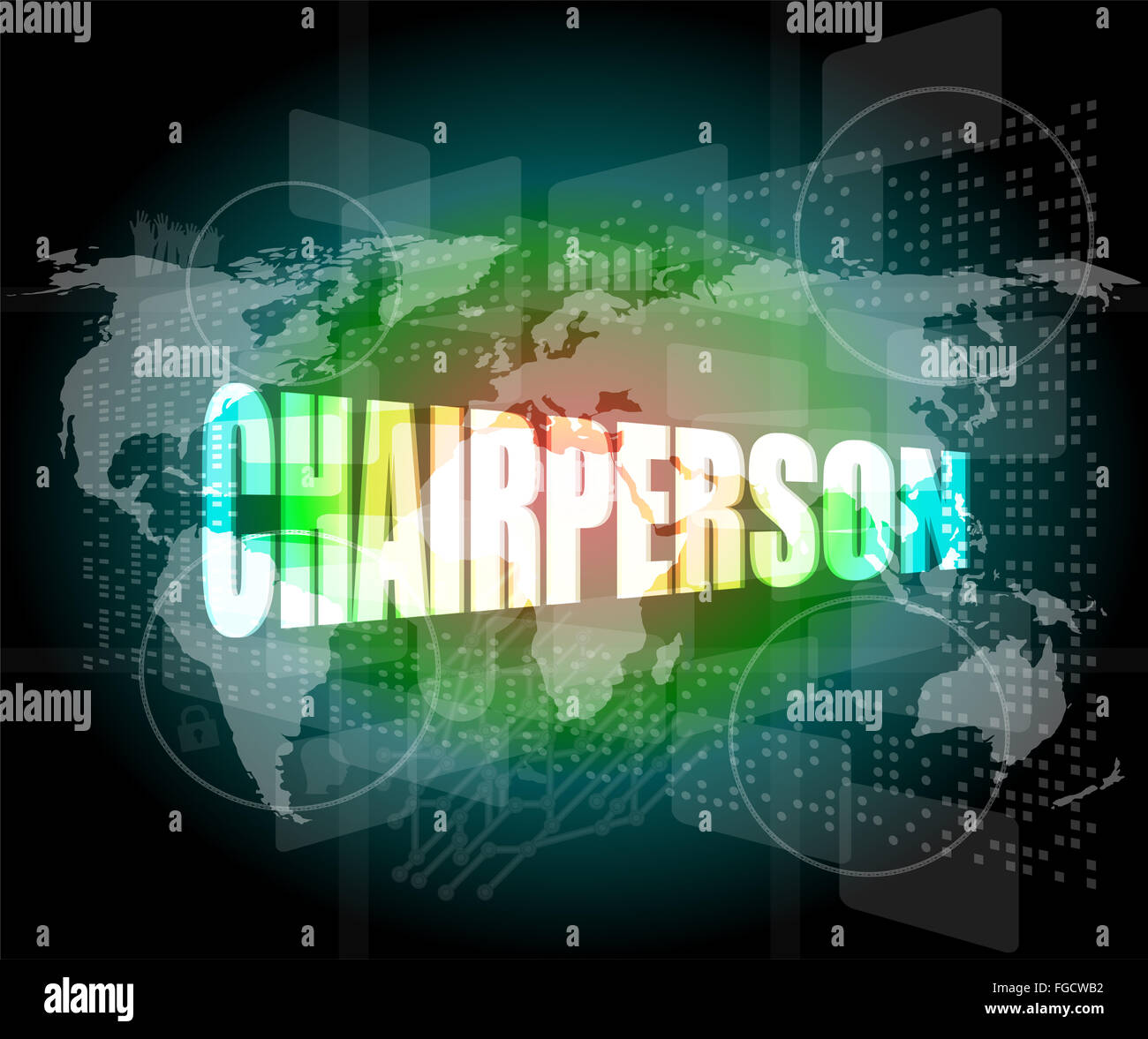 business concept word chairperson on digital touch screen Stock Photo