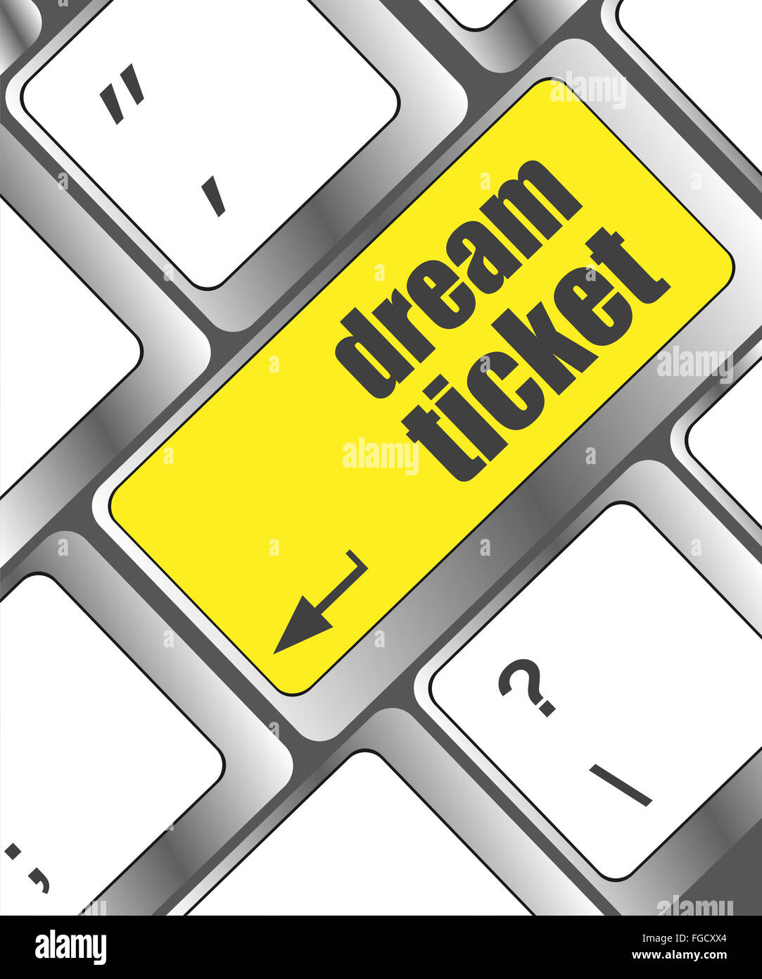 dream ticket button on computer keyboard key Stock Photo Alamy