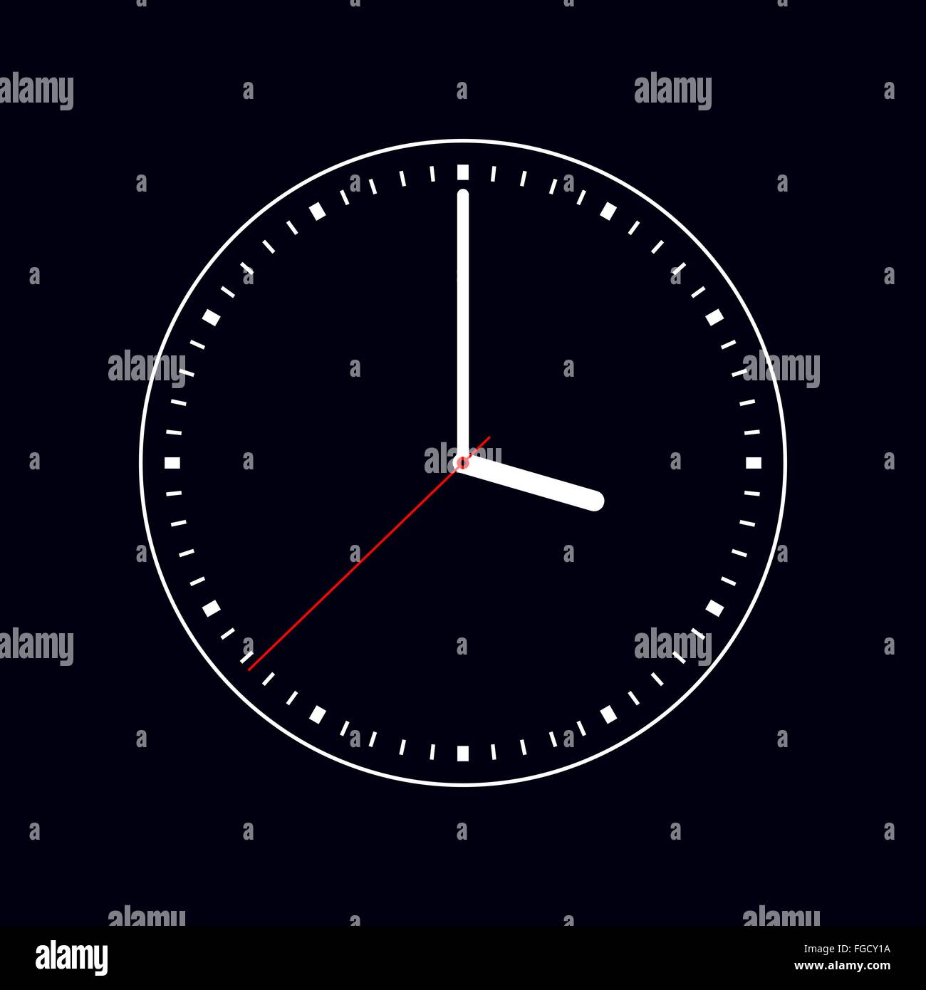 Vector clock illustration on a black background Stock Vector Image ...
