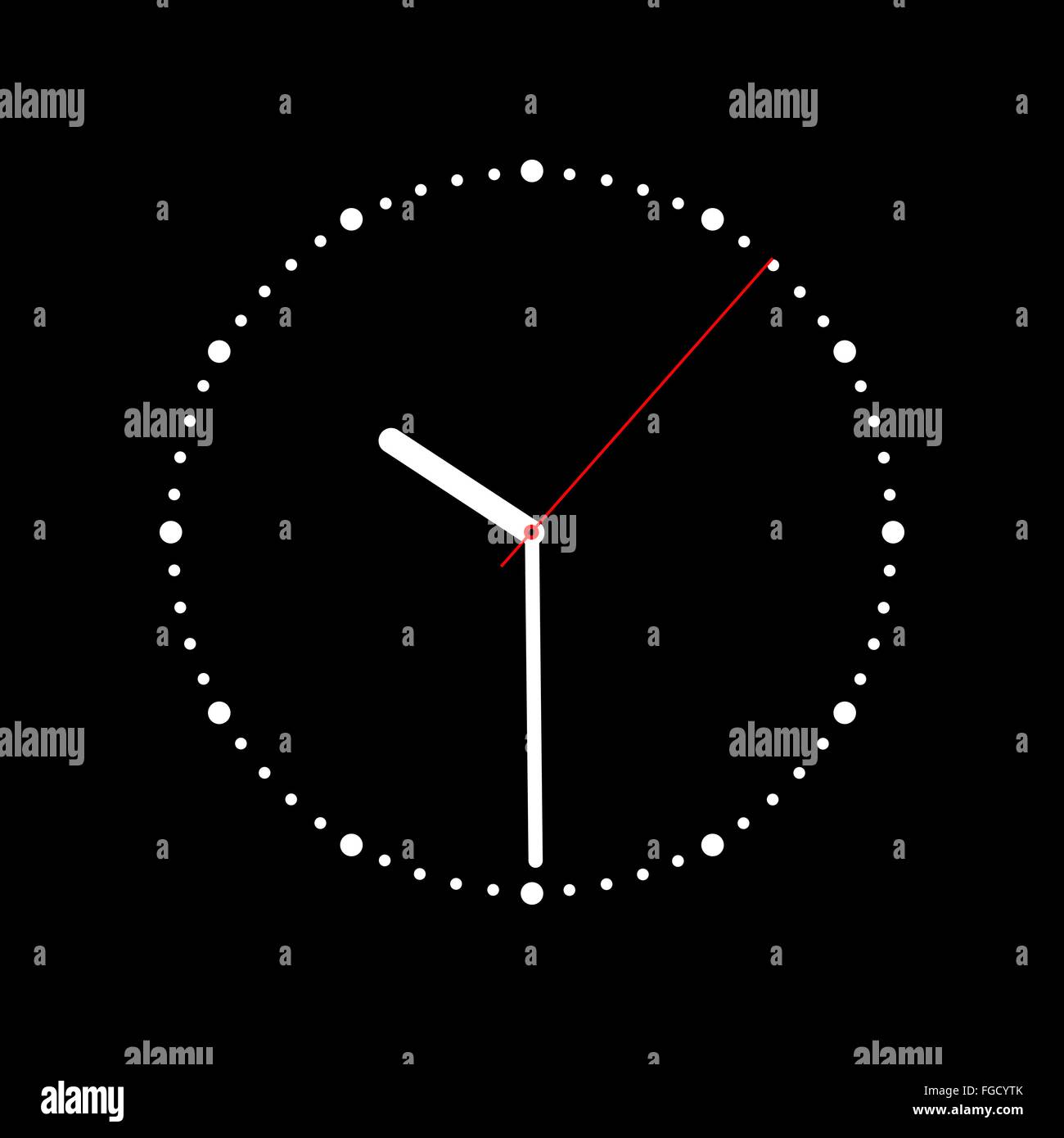 Vector clock illustration on a black background Stock Vector Image ...
