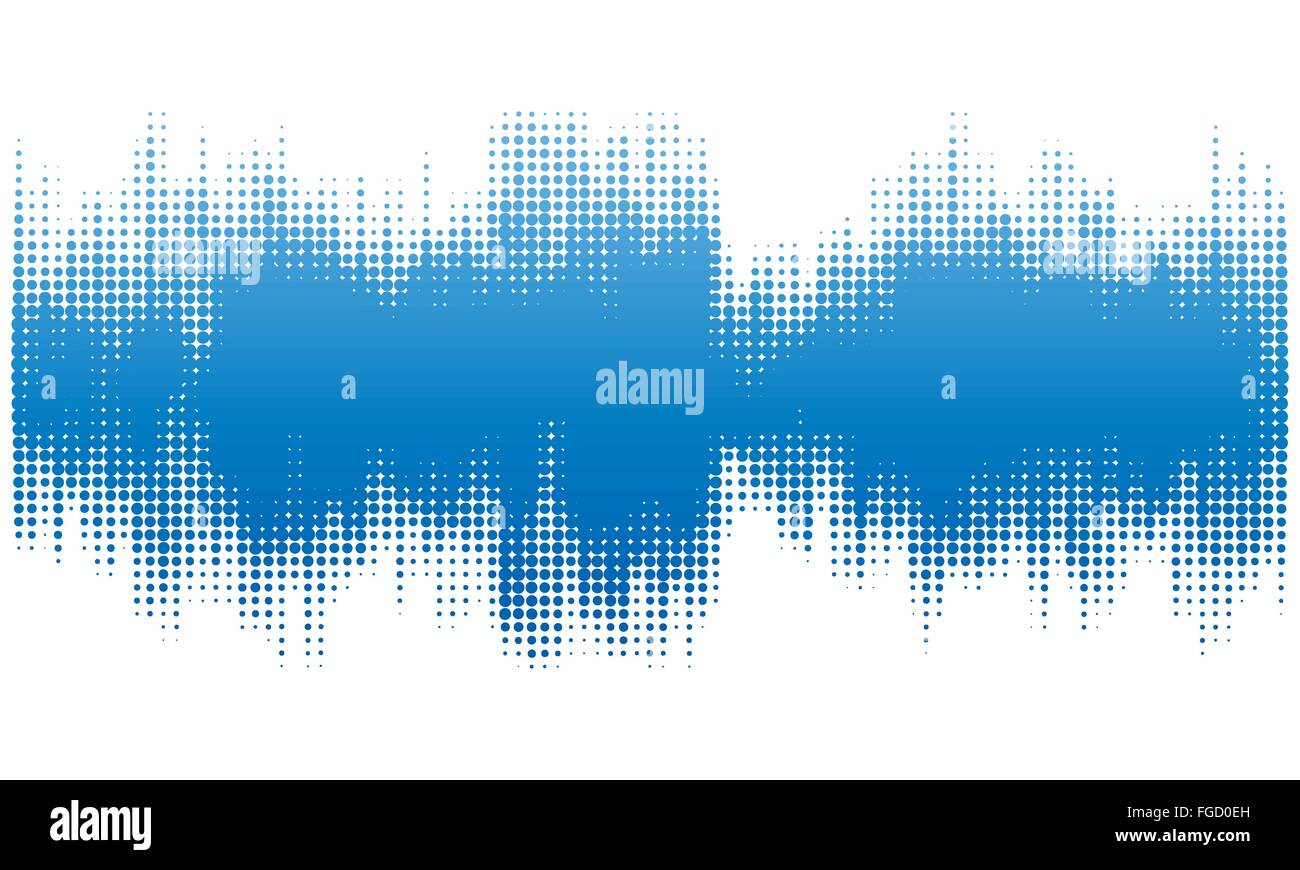 Blue halftone abstract design background in the form of wave Stock ...