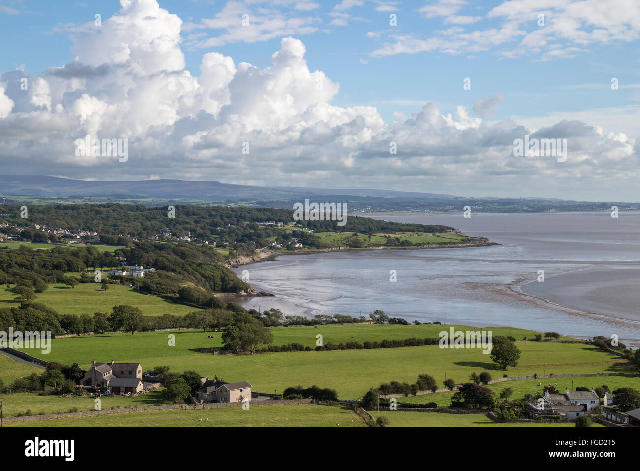 View over Silverdale from Arnside Knott, Lancashire. Stock Photo