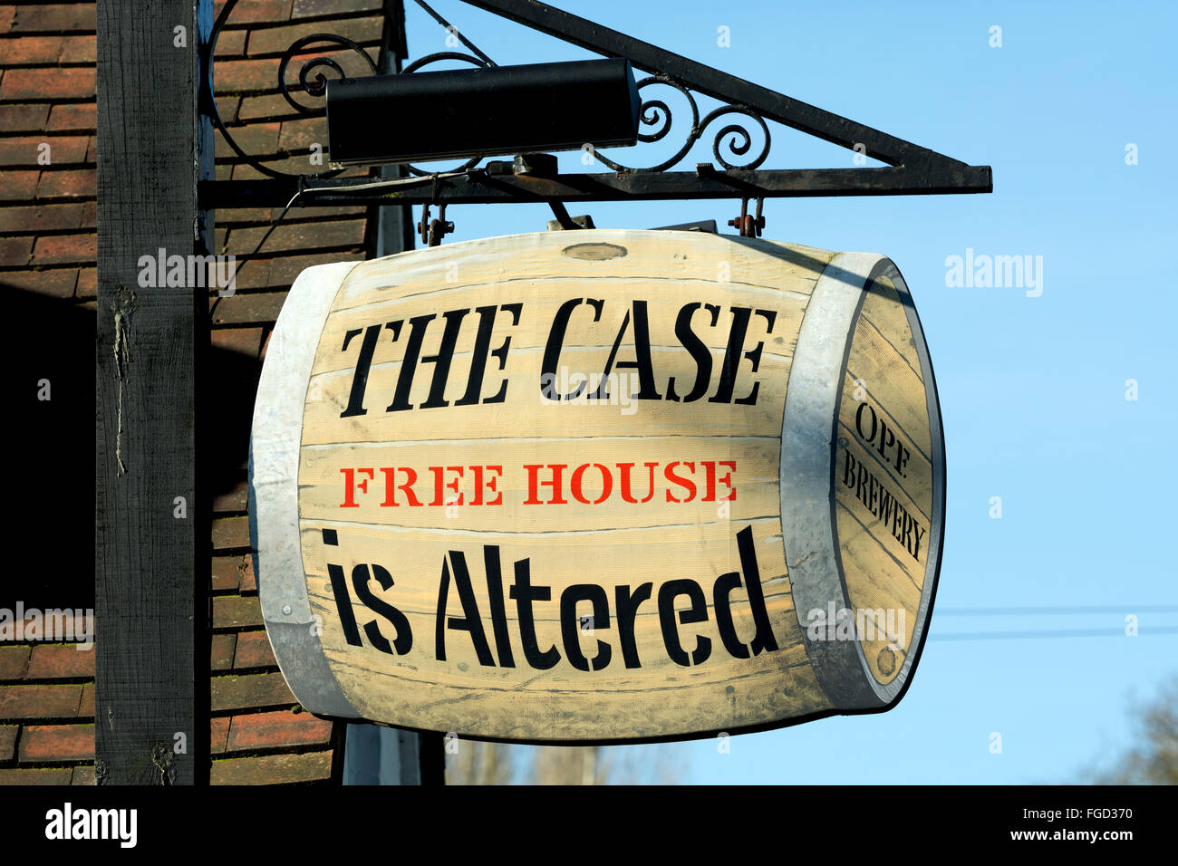 The Case is Altered pub sign, Hatton, Warwickshire, England, UK Stock Photo