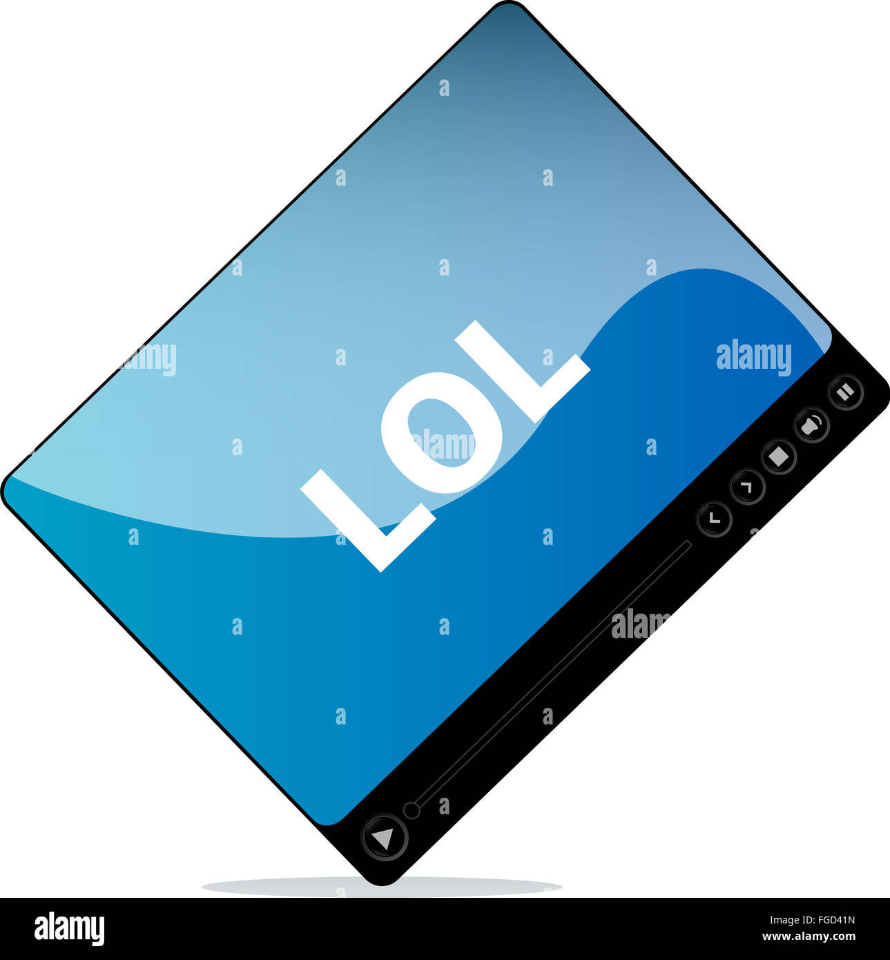 Social media concept: media player interface with lol word Stock Photo