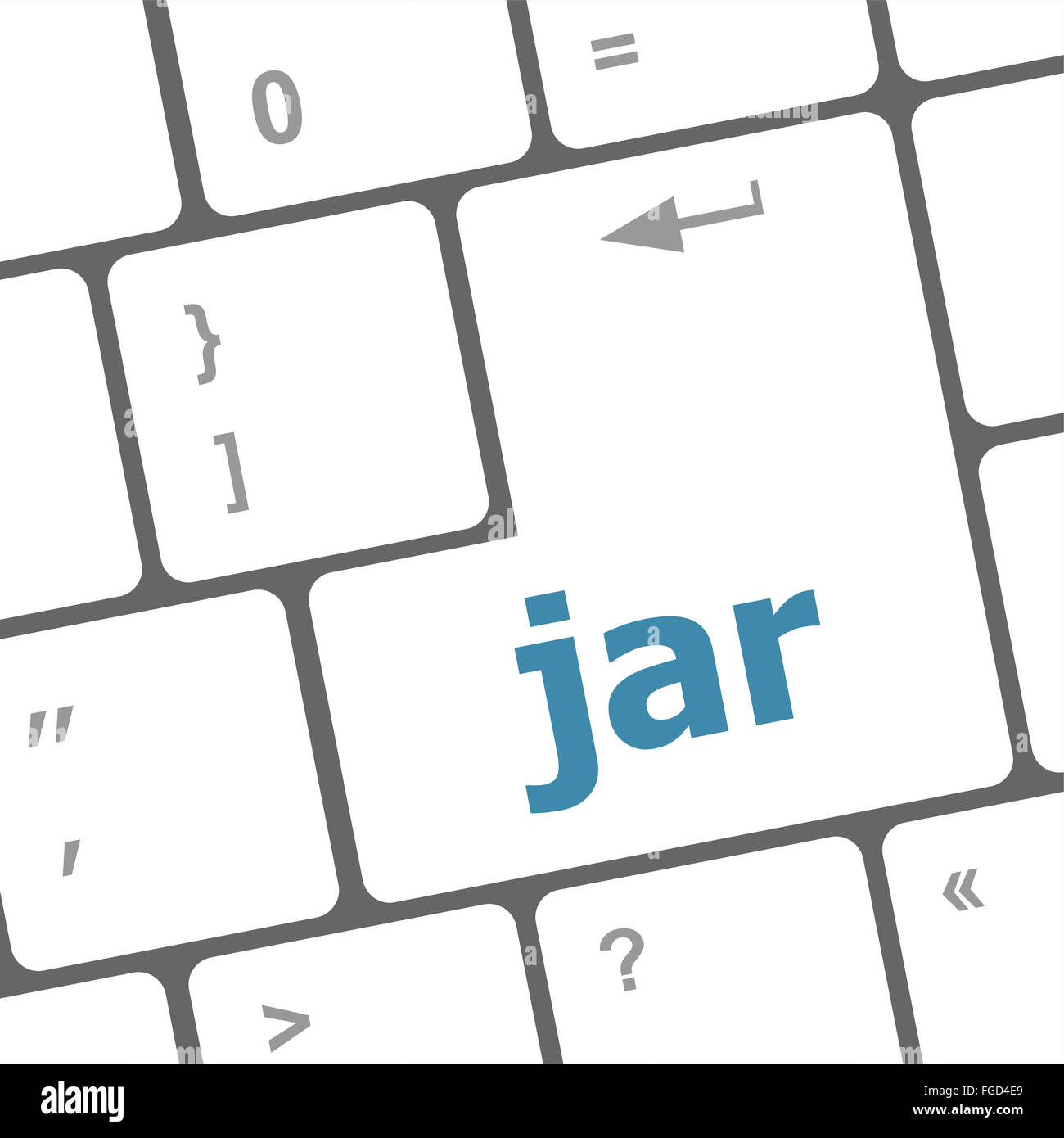 jar word on computer keyboard pc key Stock Photo