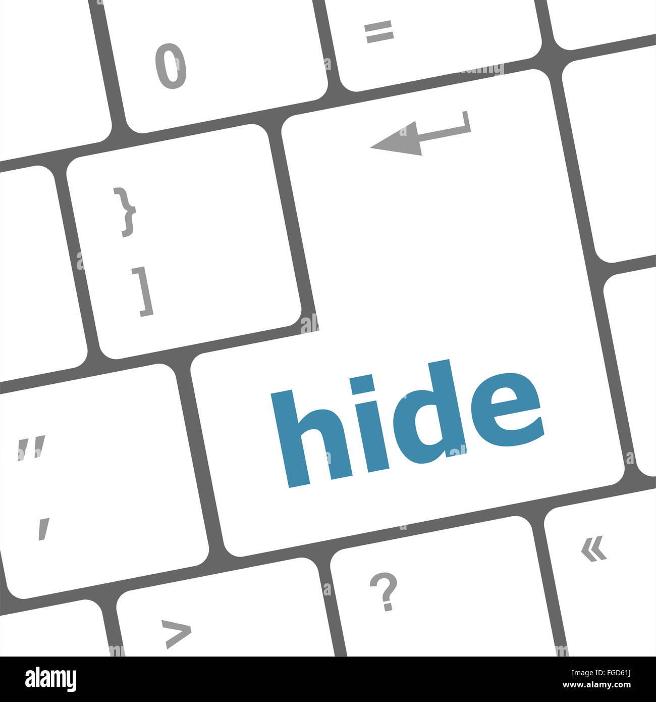 hide word on computer pc keyboard key Stock Photo Alamy