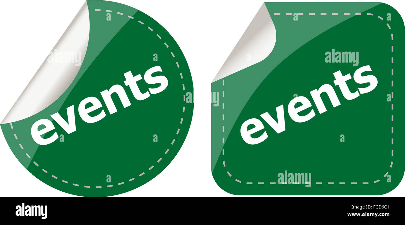 events stickers set, icon button set isolated on white Stock Photo - Alamy