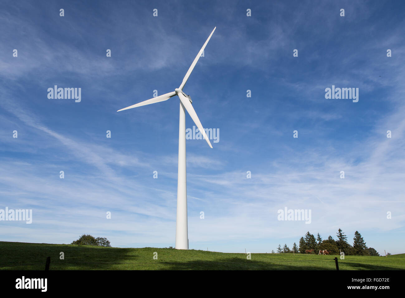 Windmill with blue sky Stock Photo