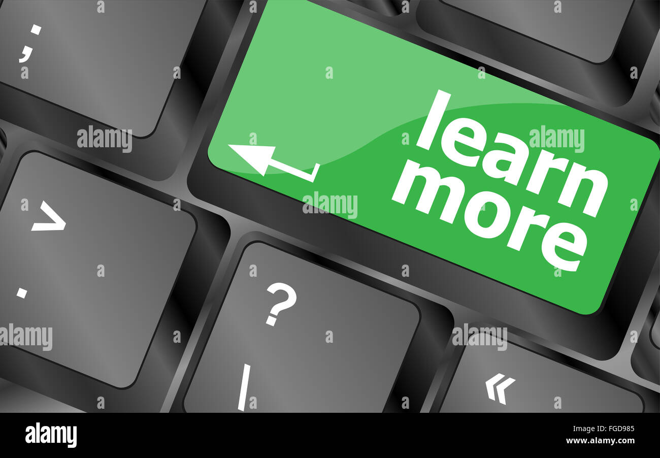 education concept with learn more button on computer keyboard Stock ...