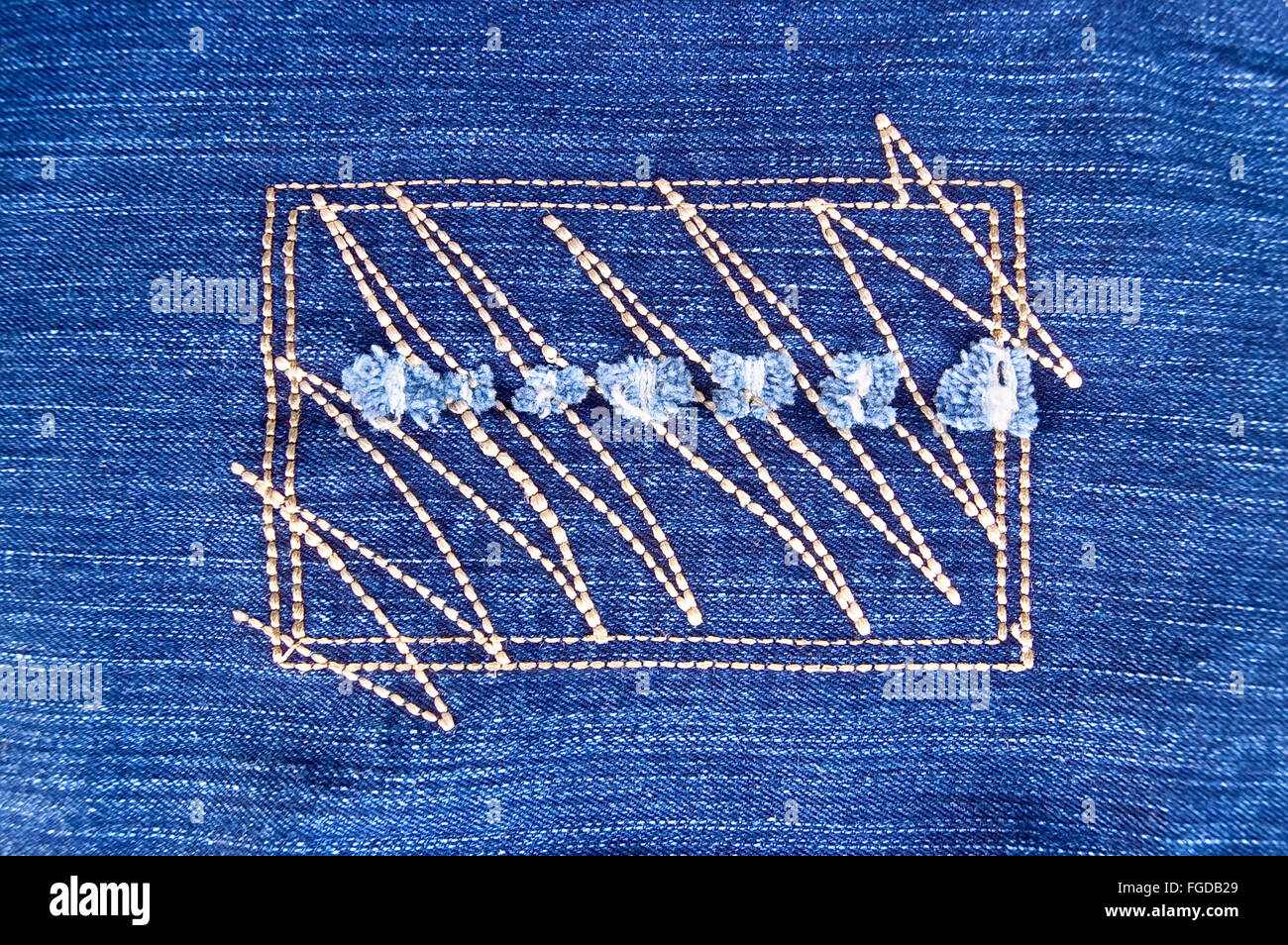 Drawing on denim Stock Photo Alamy