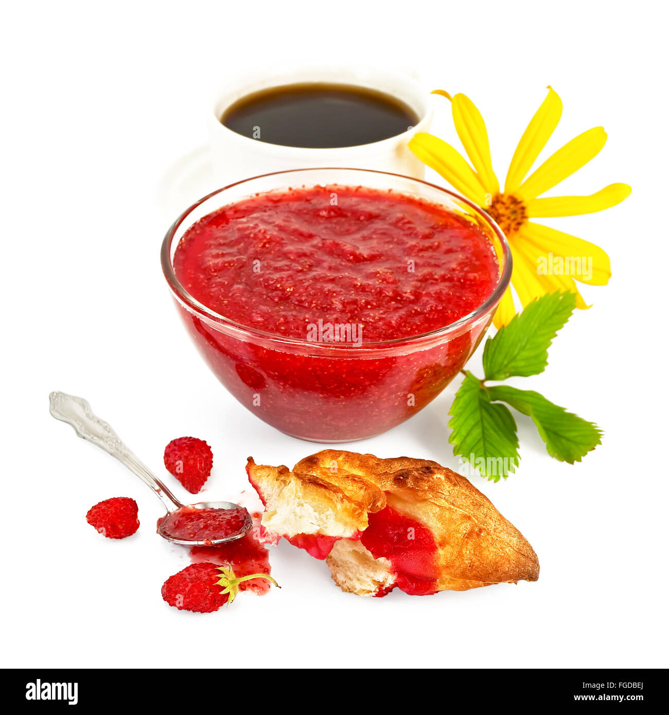 Jam strawberry with coffee Stock Photo Alamy