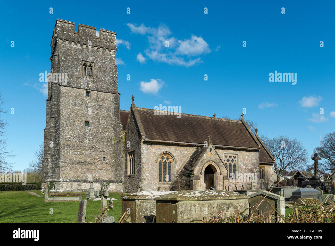 The church of St. Hillary in the Vale of Glamorgan. Stock Photo