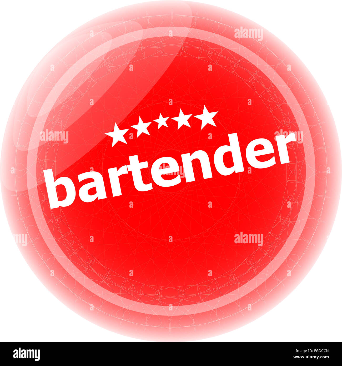 bartender word on stickers red button, business label Stock Photo Alamy