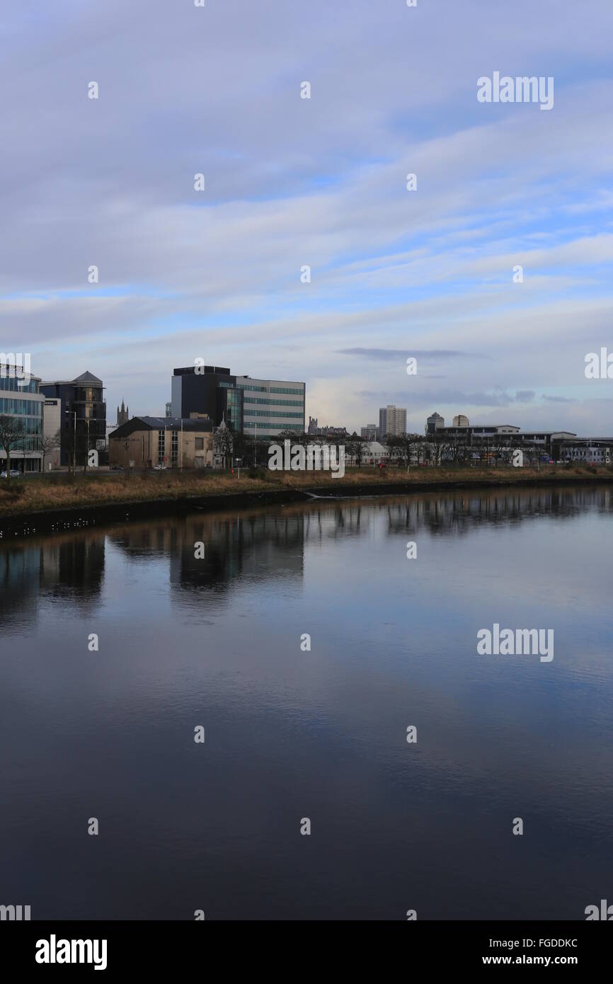 River Dee and Aberdeen waterfront Scotland January 2016 Stock Photo Alamy