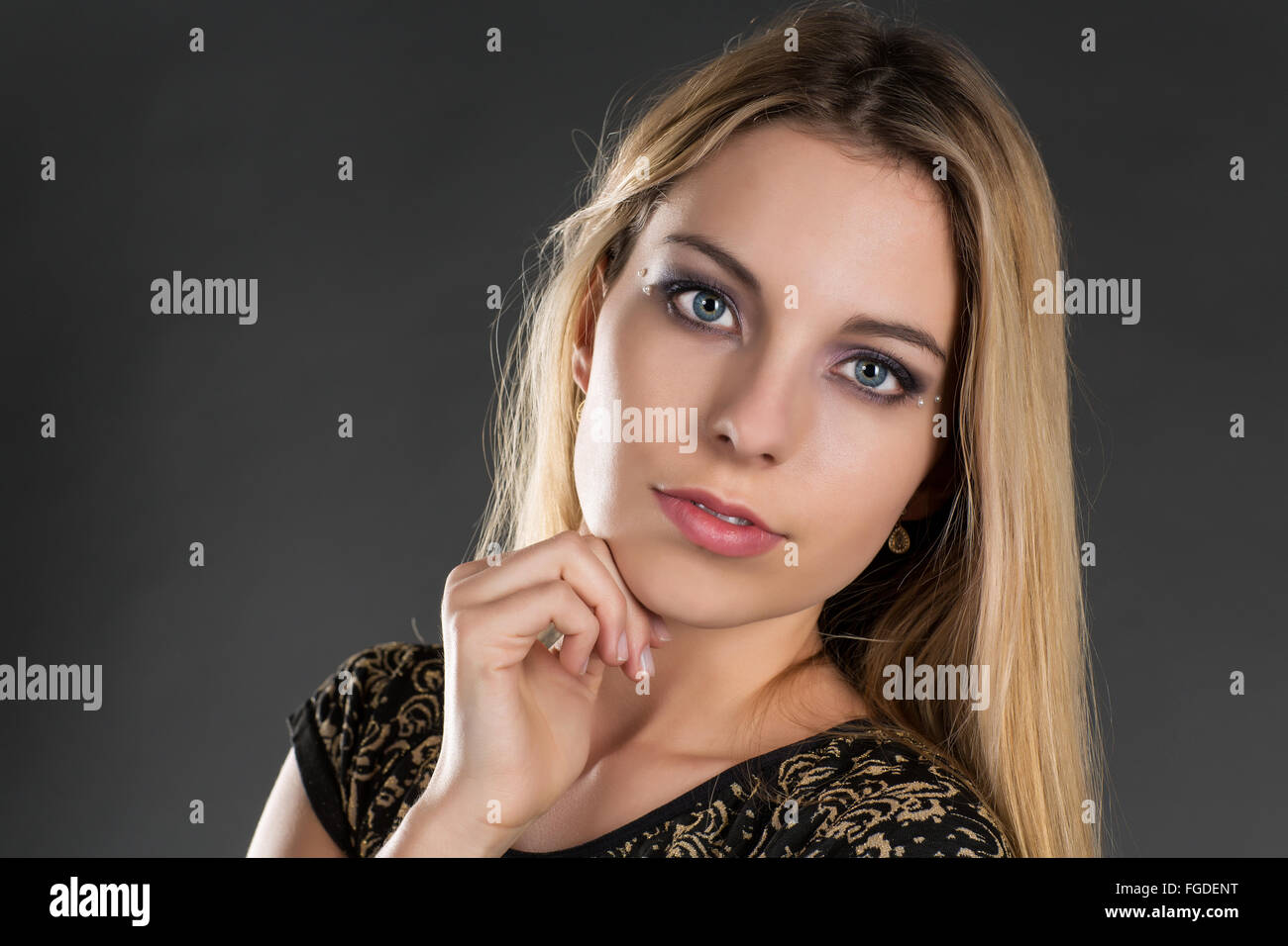 Young woman blond Stock Photo