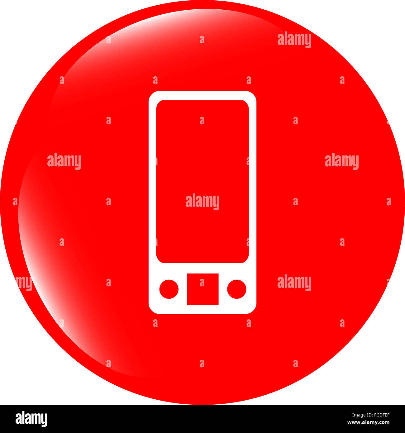 multimedia smart phone icon, button, graphic design element Stock Photo