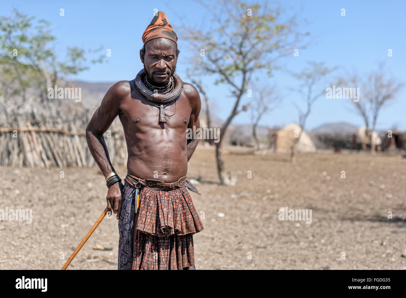 himba Portrait of a Himba man in his village looking down to the floor Stock  Photo - Alamy