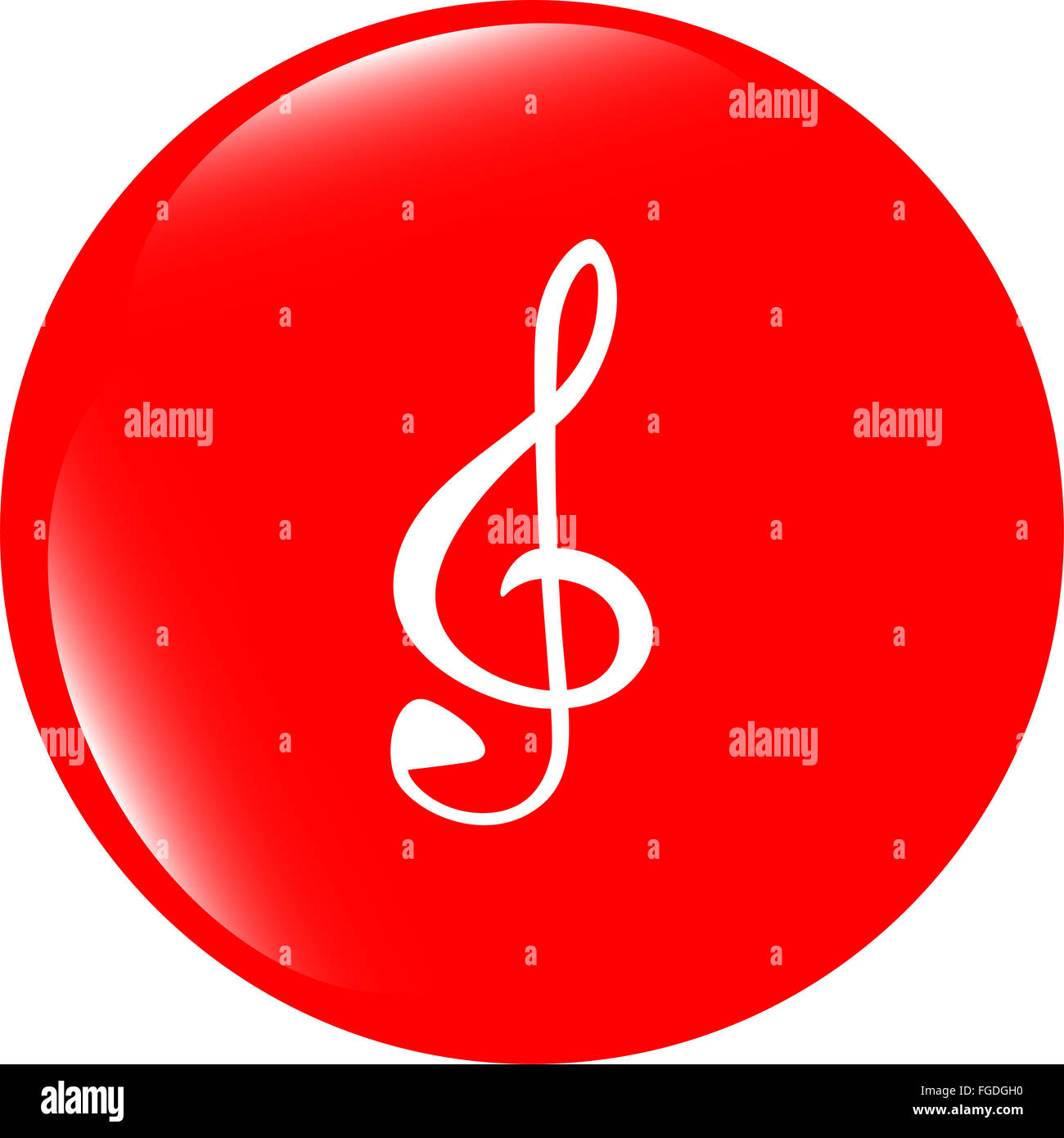 music round glossy web icon on white background Stock Photo