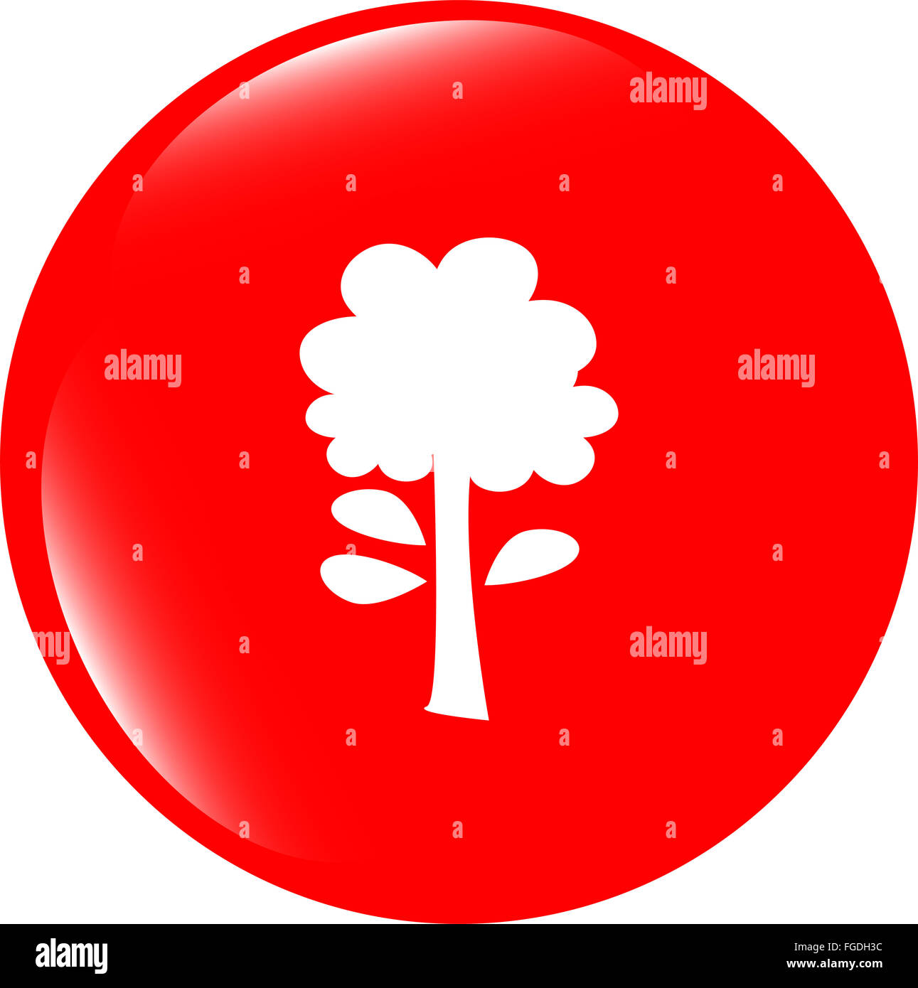 Tree icon on round button collection original illustration Stock Photo ...