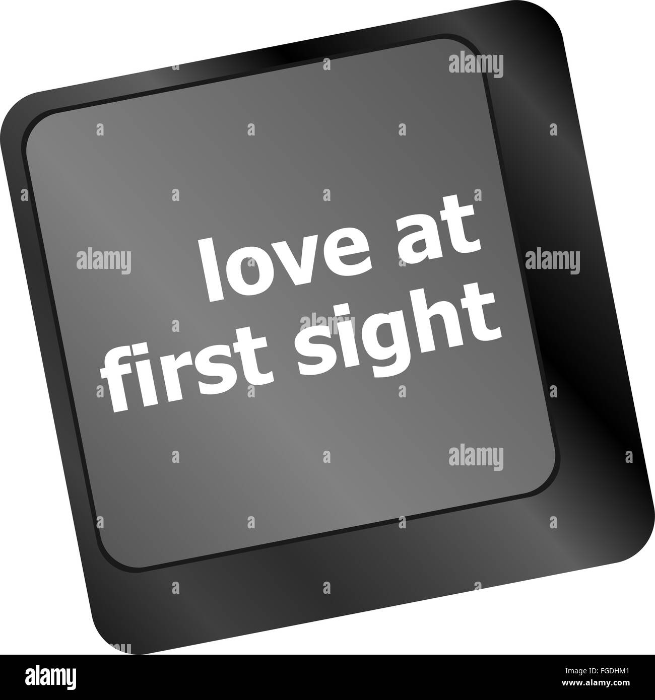 love at first sight, keyboard with computer key button Stock Photo