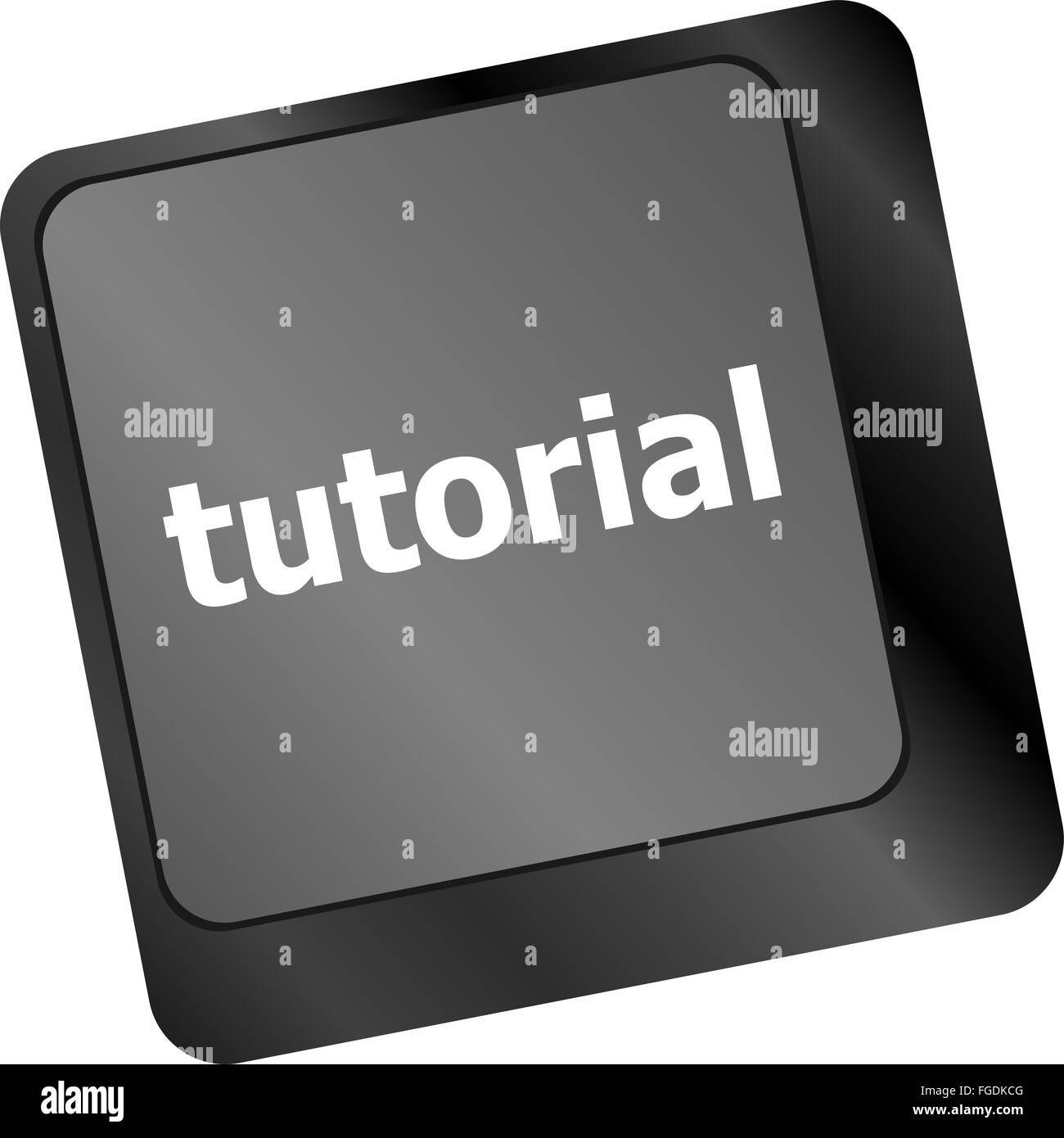 tutorial or e learning concept with key on computer keyboard Stock ...